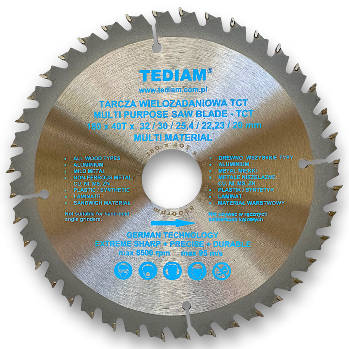Tarcze wielozadaniowe z węglikiem spiekanym TCT TEDIAM